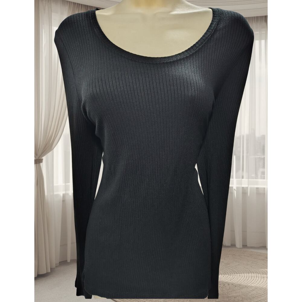 RACHEL ZOE Women's Top L / Large - Knit shirt, dark gray, charcoal gray sweater